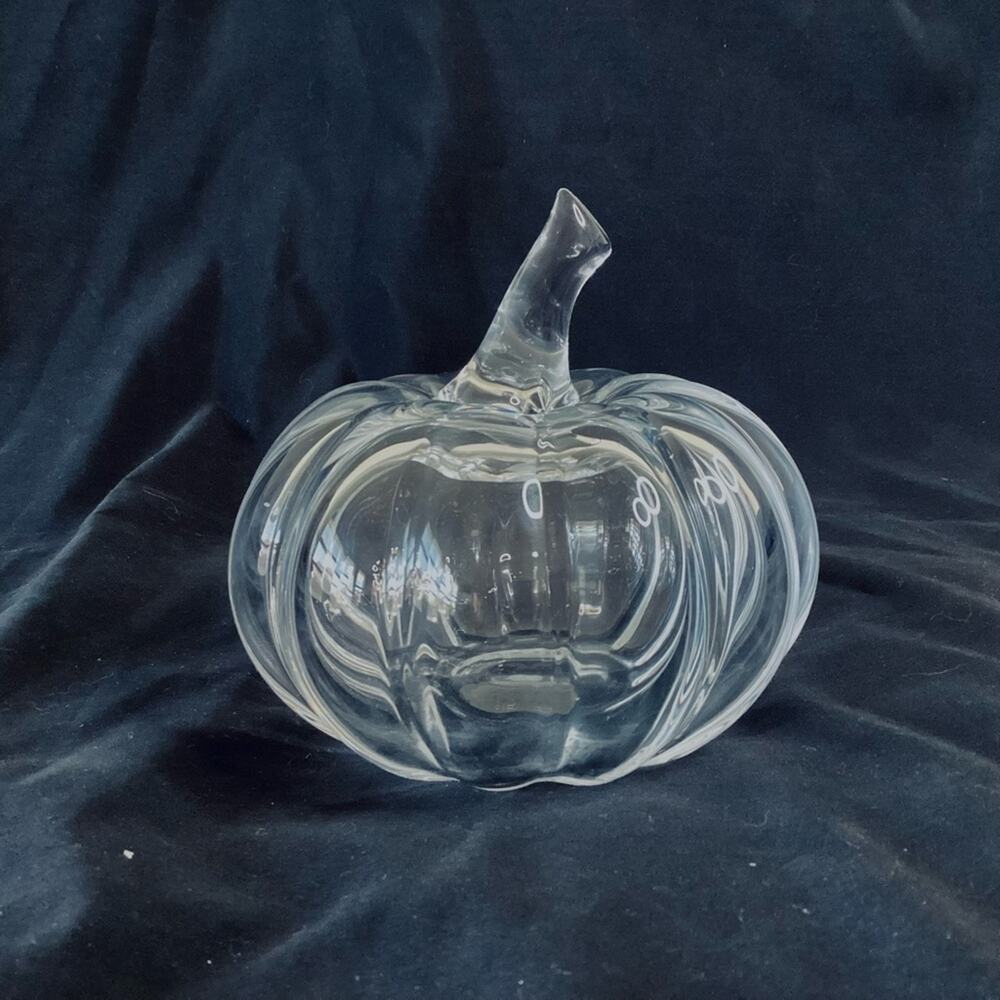 Clear Glass Decorative Pumpkin